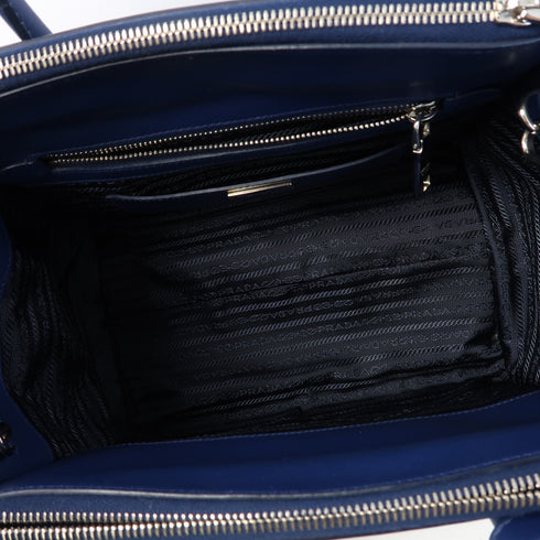 PRADA SHW 2 Way Shoulder Bag Calfskin Leather Blue