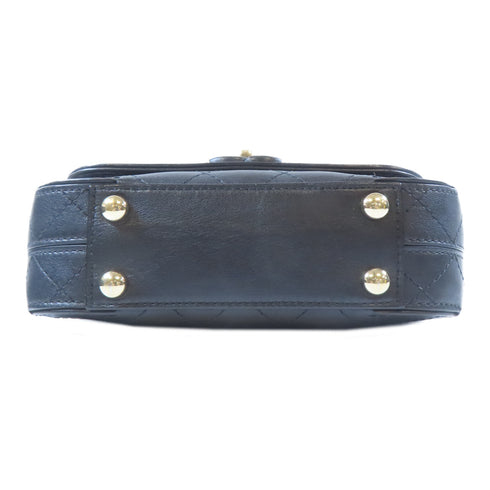 CHANEL Quilted CC GHW CC Stitched Flap Chain Shoulder Bag Calfskin Leather Black