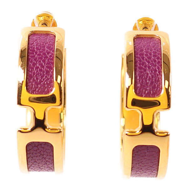 HERMES Olympe Earrings Metal Gold/Purple