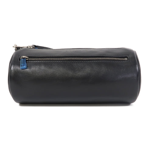 YVES SAINT LAURENT YSL SHW Clutch Bag Pouch Calfskin Leather Black