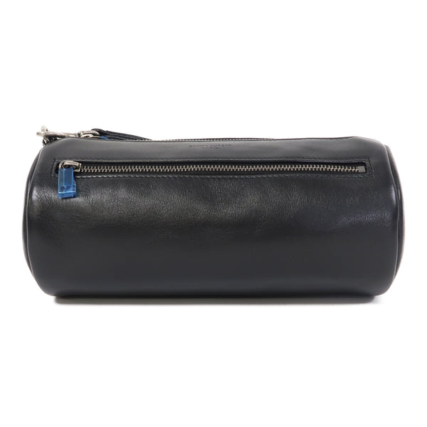 YVES SAINT LAURENT YSL SHW Clutch Bag Pouch Calfskin Leather Black