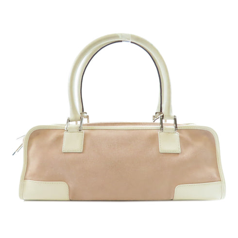 LOEWE SHW Amazona Handbag Suede Pink/White