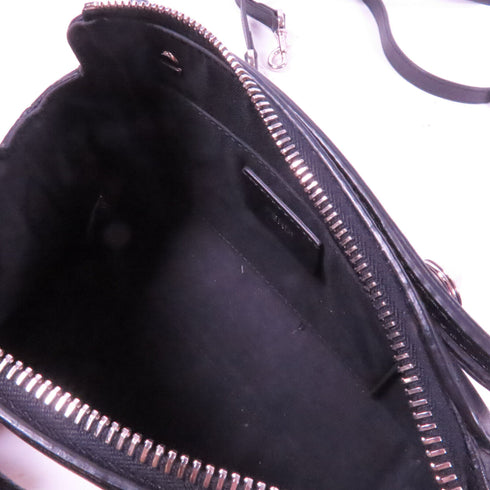 FENDI SHW By The Way Calf Shoulder Bag Calfskin Leather Black