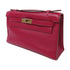 HERMES PHW Pochette Kelly Handbag Veau Swift Leather Red