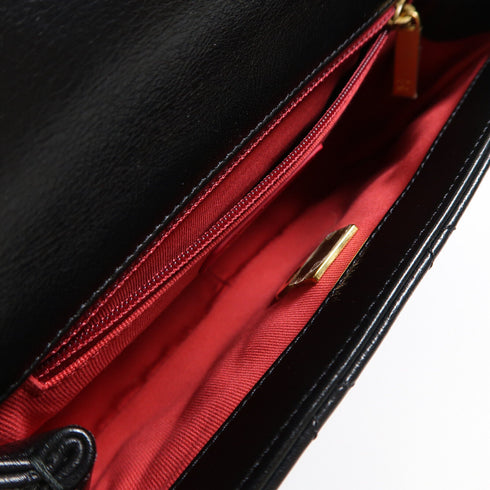 CHANEL Quilted CC GHW Chain Shoulder Bag Calfskin Leather Black v6