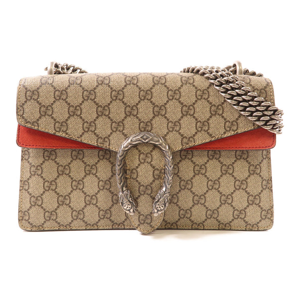 GUCCI GG SHW Dionysus Shoulder Bag 400249 Coated Canvas Brown Red