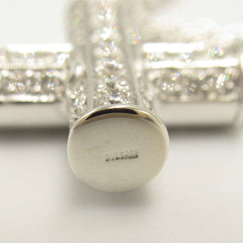 BVLGARI Latin Cross Necklace Pendant Diamond 18KWG White Gold