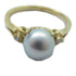 FINE JEWELRY Pearl Ring 14K Yellow Gold White