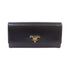 PRADA GHW W Hook Long Wallet Calfskin Leather