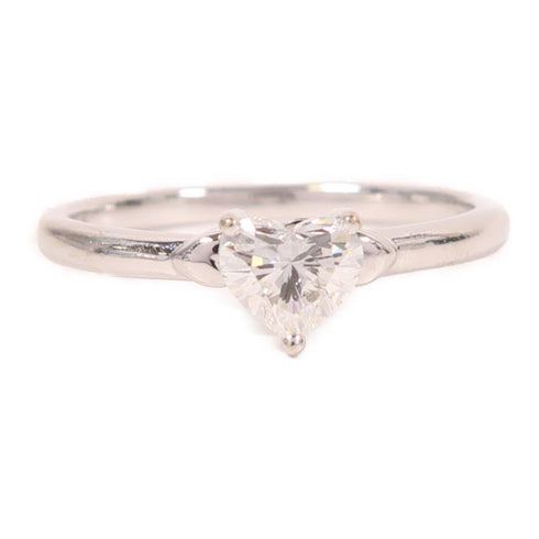 Jewelry 0.43ct Diamond Ring 2.1g 18K White Gold