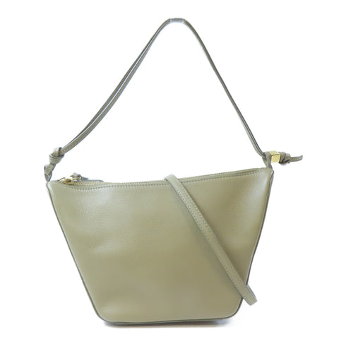 LOEWE GHW Mini Hammock Hobo Shoulder Bag A538G13X01 Calfskin Leather Khaki Green