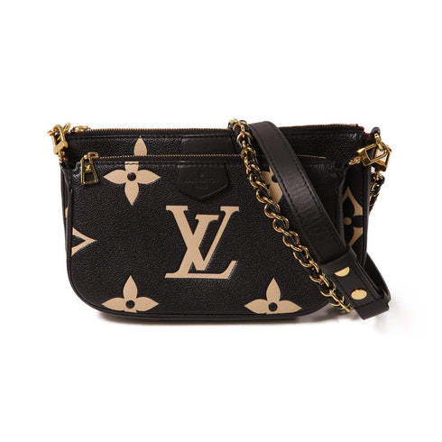 LOUIS VUITTON LV GHW Multi Pochettce Accessories Bag Monogram Empreinte Black