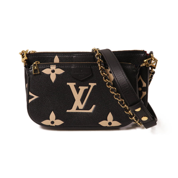 LOUIS VUITTON LV GHW Multi Pochettce Accessories Bag Monogram Empreinte Black
