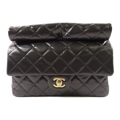 CHANEL CC GHW Clutch AS4199 Lambskin Leather Black