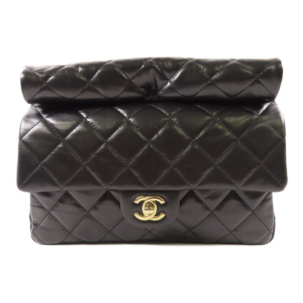 CHANEL CC GHW Clutch AS4199 Lambskin Leather Black