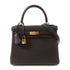 HERMES GHW Kelly 25 2 Way Bag Togo Leather Black