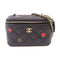 CHANEL Quilted GHW CC Vanity Case Chain Shoulder Bag Caviar Skin Leather Black