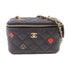 CHANEL Quilted GHW CC Vanity Case Chain Shoulder Bag Caviar Skin Leather Black