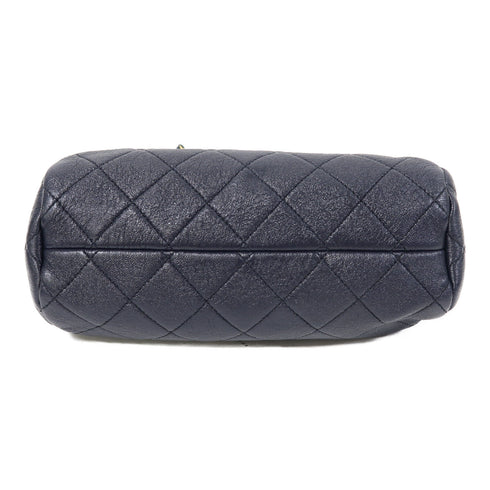 CHANEL CC Quilted GHW Chain Shoulder Bag Lambskin Leather Navy