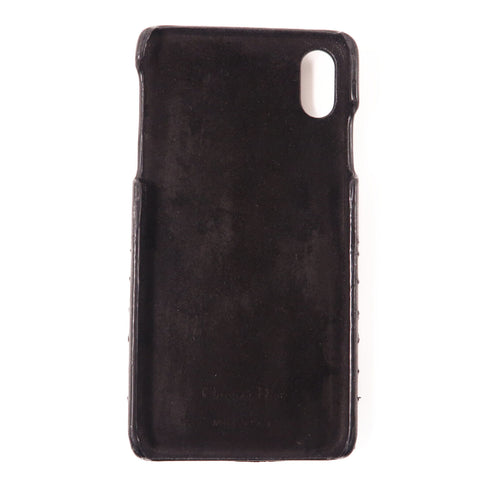 Christian Dior CD GHW iphone 10 Case Lambskin Leather Black