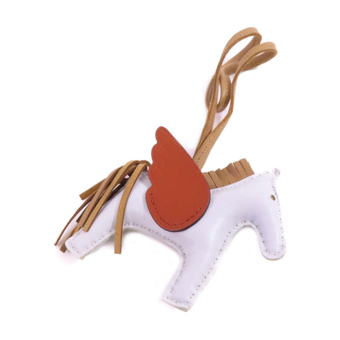HERMES Rodeo PM Charm Swift Leather White Brown