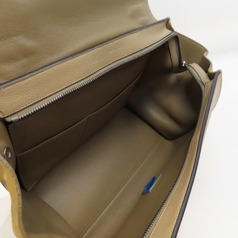 CELINE SHW Trapeze 2Way Shoulder Hand Bag Calfskin Leather Beige
