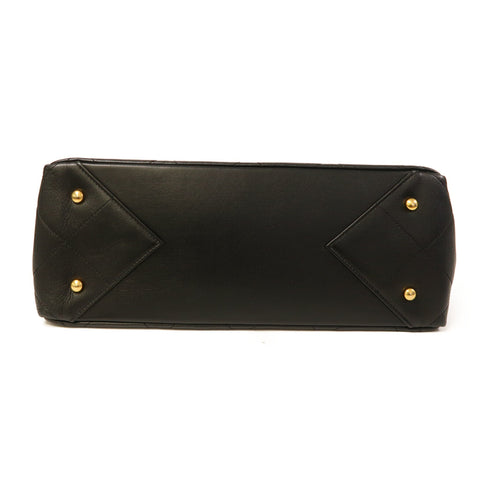 CHANEL Quilted CC GHW Shoulder Tote Bag AS3537 Calfskin Leather Black