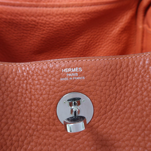 HERMES PHW Lindy 26 2 Way Shoulder Bag Taurillon Clemence Capucine