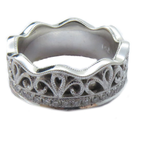 FINE JEWELRY Diamond Ring 18K White Gold US#3.5