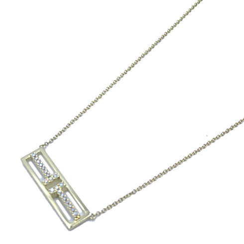TIFFANY&CO T Open Vertical Diamond Necklace 18K Yellow Gold