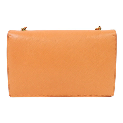 Salvatore Ferragamo GHW Chain Shoulder Bag Calfskin Leather Red