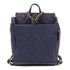 CHANEL CC GHW Backpack Calfskin Leather Dark Blue
