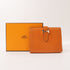 HERMES PHW Bearn Compact Wallet Chevre Leather Feu Orange