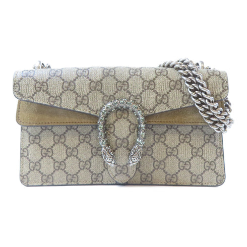 GUCCI GG SHW Dionysus Chain Shoulder Bag 499623 Coated Canvas Brown