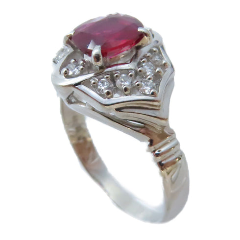 JEWELRY Ruby Ring 0.21ct/3.9g PT900 Platinum US#5.75 Silver/Pink