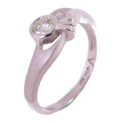 Fine Jewelry Diamond Ring US#6 18K White Gold
