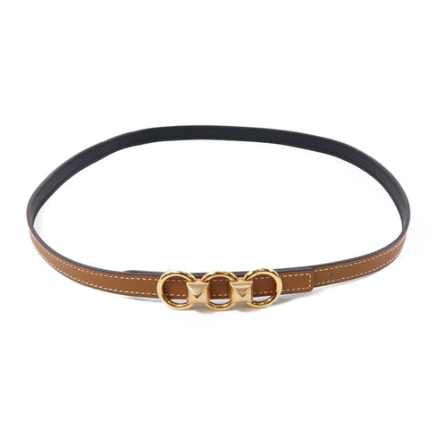 HERMES GHW Belt Veau Epsom Leather Gold/Brown