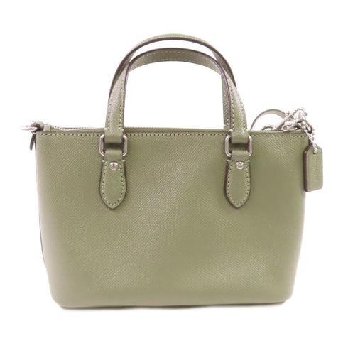 COACH SHW Mini Gallery Crossbody Bag Handbag Shoulder Bag Leather Dark Sage