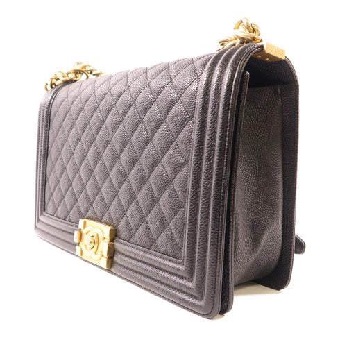 CHANEL CC GHW Chain Shoulder Bag 92193 Calfskin Leather Black