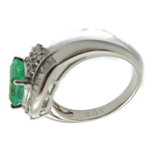 FINE JEWELRY 1.62ct Emerald 0.63ct Diamond Ring US#7.25 PT900 Platinum