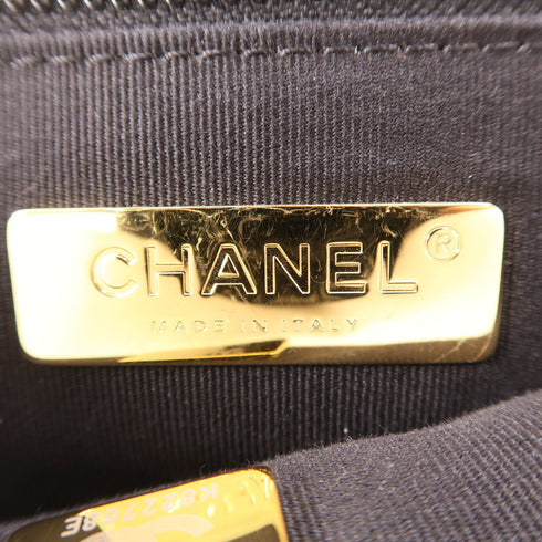 CHANEL CC C19 Medium 2 Way Shoulde Bag Lambskin Leather