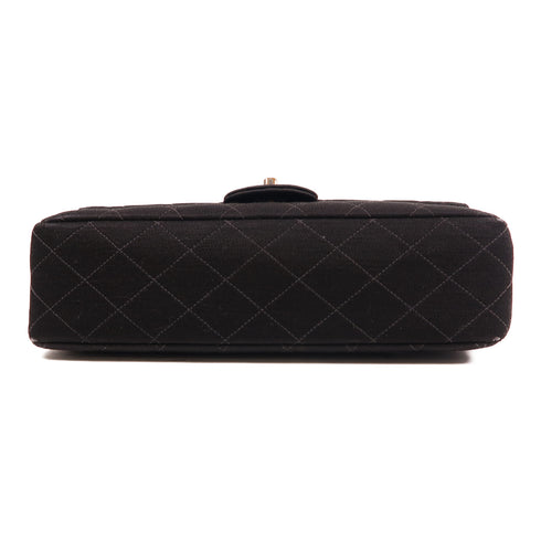 CHANEL Quilted CC SHW Chain Shoulder Bag 7224 Canvas Black