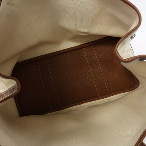 HERMES PHW Garden Party PM Hand Bag/Tote Bag Canvas Gold/Beton