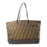 FENDI GHW Shoulder Tote Bag 8BH185 Nylon Jacquard Brown