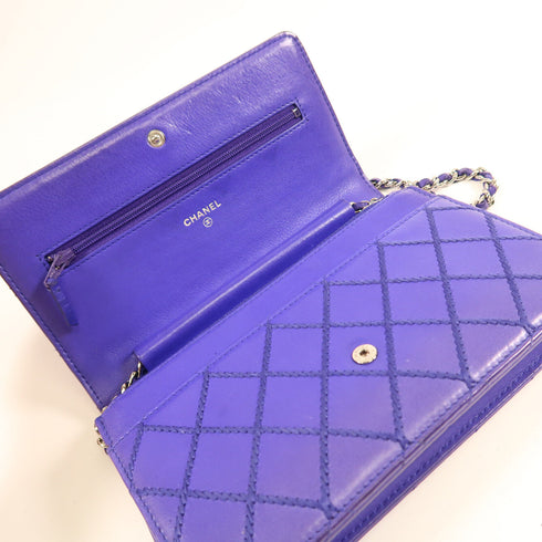 CHANEL CC SHW Wallet On Chain Shoulder Bag Calfskin Leather