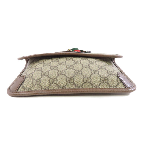 GUCCI GG GHW Neo Vintage GG Suprem Waist Bag 493930 Coated Canvas Brown