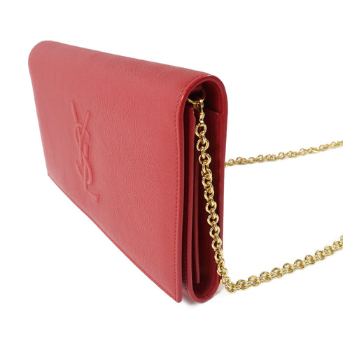 SAINT LAURENT YSL GHW Chain Shoulder Bag 559075 Leather Red