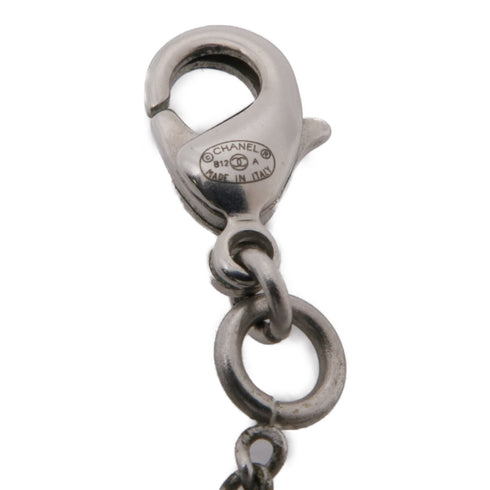 CHANEL CC Necklace Accessories Metal Black Silver