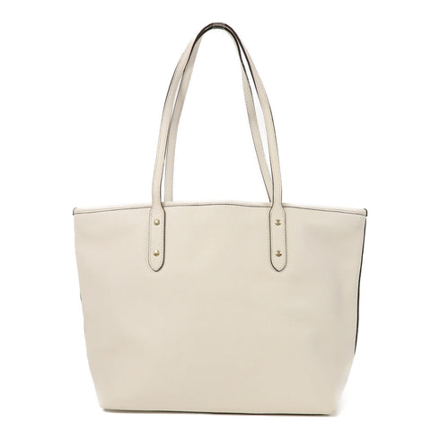 COACH GHW Shoulder Bag Calfskin Leather White