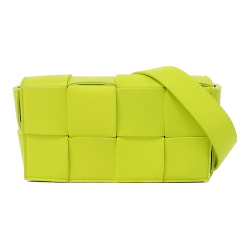 BOTTEGA VENETA Intrecciato BV SHW Waist Bag Calfskin Leather Fluorescent Green